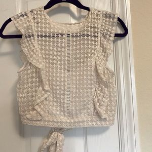Lace White Crop Top